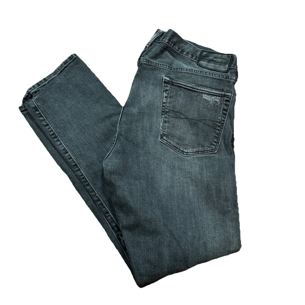 Polo Ralph Lauren Men's 33x30 Sullivan Slim Faded‎ Black Denim Jeans Distressed
